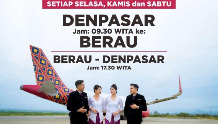 Bandara Kalimarau Membuka Rute ke Denpasar Bali,Terbang Perdana Mulai 29 Agustus Ini