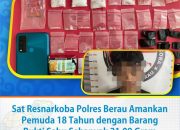 Sat Resnarkoba Polres Berau Amankan Pemuda 18 Tahun dengan Barang Bukti Sabu Sebanyak 21,09 Gram