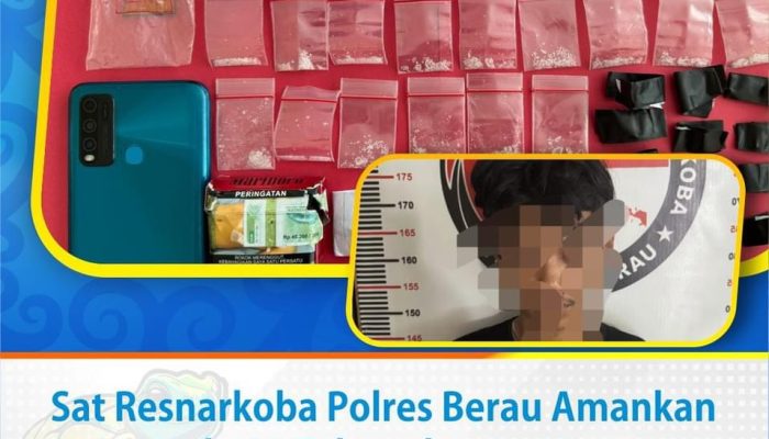 Sat Resnarkoba Polres Berau Amankan Pemuda 18 Tahun dengan Barang Bukti Sabu Sebanyak 21,09 Gram