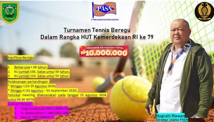 Turnamen Tenis Beregu Veteran Meriahkan HUT Kemerdekaan RI ke-79