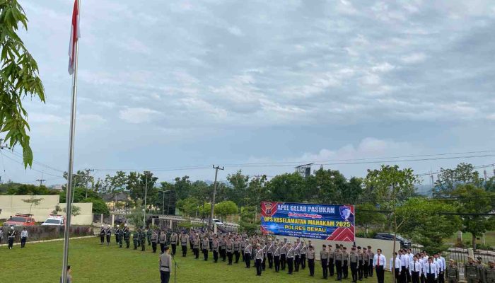 Polres Berau Gelar Apel Pasukan untuk Operasi Keselamatan Mahakam 2025