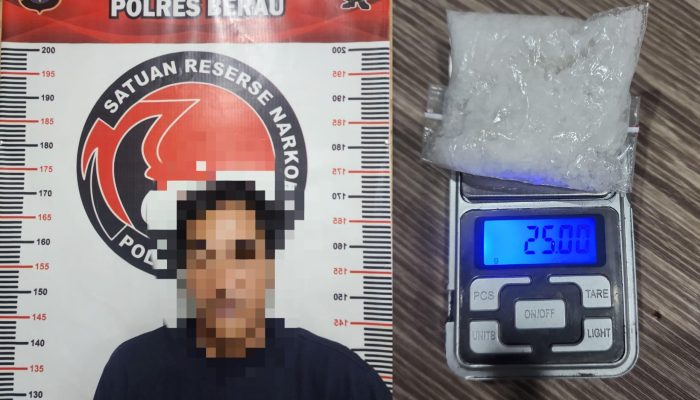 Satresnarkoba Berau Tangkap Pria Bawa 25 Gram Sabu di Sambaliung