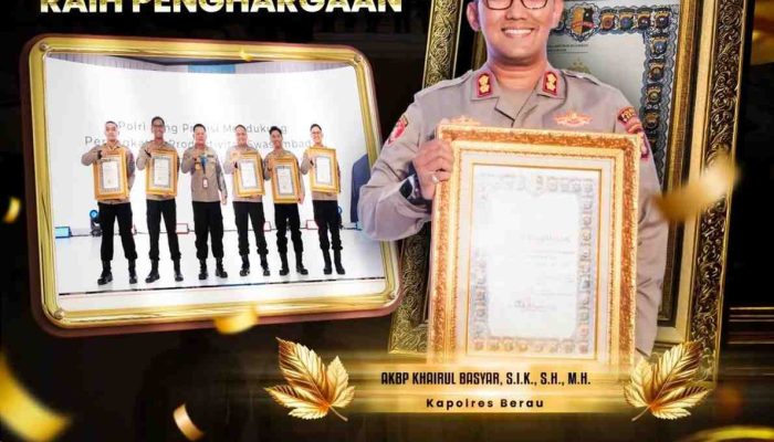 Pelayanan Prima, Polres Berau Sabet Penghargaan dari Kapolri